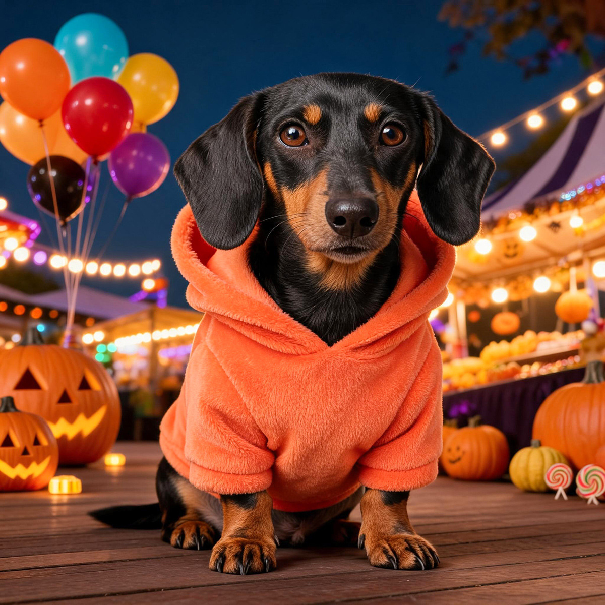 Halloween Pumpkin Pet Hoodie Costume Fleece Warm Dog Cat Hoodie with Leash Clip — image 4