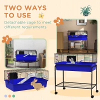 Caja para Animales Pequeños de Dos Niveles Removible del Soporte — imagen 7