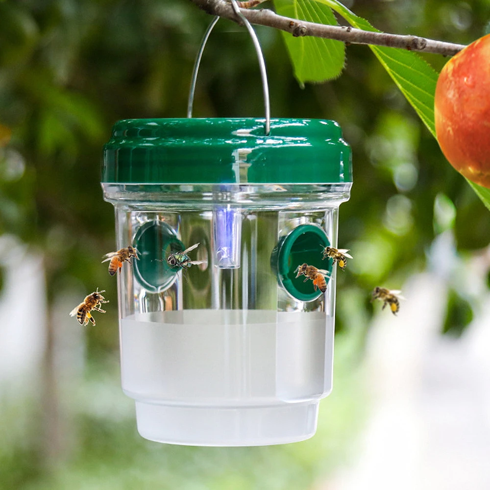 Solar Wasp Trap Waterproof Outdoor Hanging Trap Safe Non-Toxic Bee Hornet Traps Reusable Garden Fruit Fly Catcher — image 5