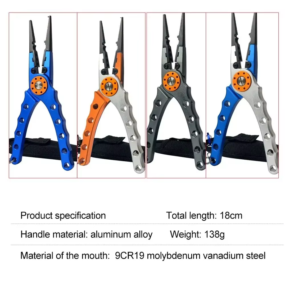 Fishing Pliers Line Cutter Multifunctional Knot Aluminum Alloy Scissors Hook Remover 150g 20CM Fishing Equipment — image 4