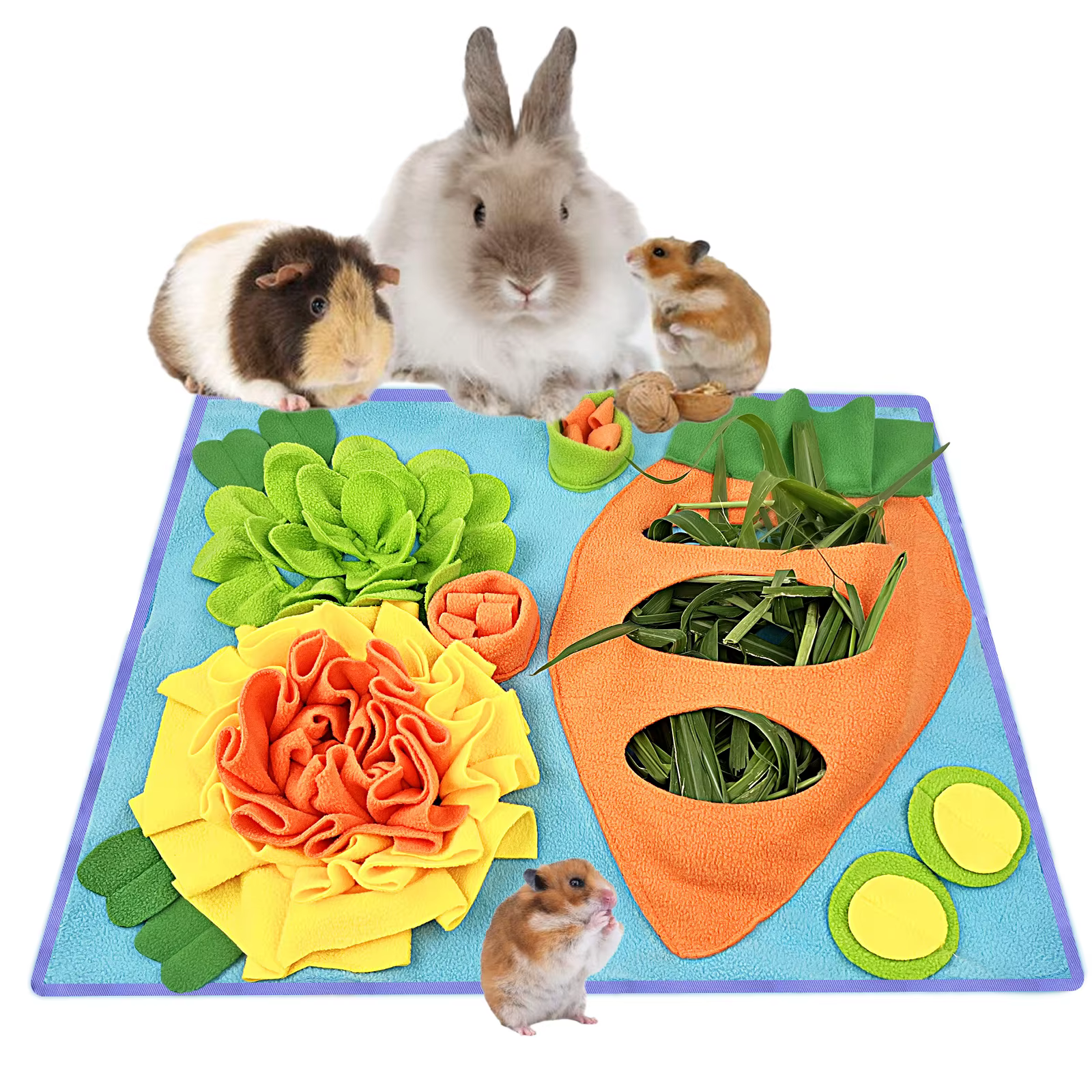 Small Pet Snuffle Mat, Rabbit Foraging Mat, Hamster Scent TrainingBlanket, Slow Feeder for Dogs & Rabbits — image 1