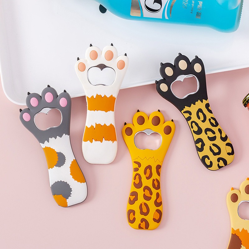 Cat's Claw Bottle Opener Cute Cartoon Magnetic Beer Bottle Opener Creative Silicone Magnetic Refrigerator Sticker — image 2
