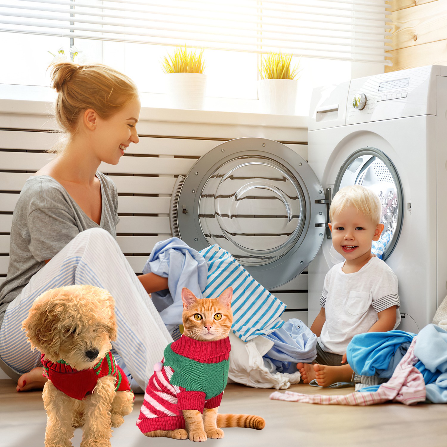 2 Patrones y 4 Tallas a Elegir - 1 Pieza de Suéter Navideño de Cuello Alto Para Mascotas, Ropa Navideña Para Perros y Gatos, Disfraz de Rayas con Muñeco de Nieve, Suéter de Invierno Para Gatitos y Cachorros Pequeños y Medianos — imagen 15