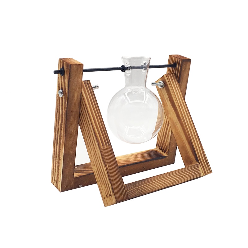 Terrarium Creative Hydroponic Plant Transparent Vase Wooden Frame vase decoratio Glass Tabletop Plant Bonsai Decor flower vase — image 8