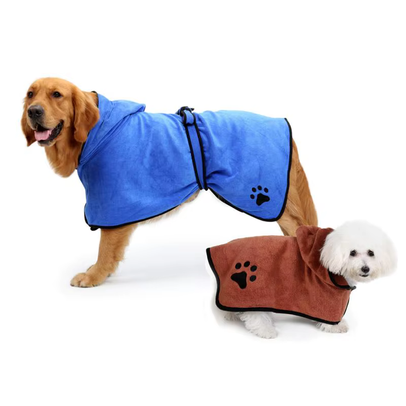 Pet Bath Towel Dog Bathrobe XS-XL For Small Medium Large Dogs Super Absorbent Pet Drying Towel Dog Towel Pet Supplies — image 1