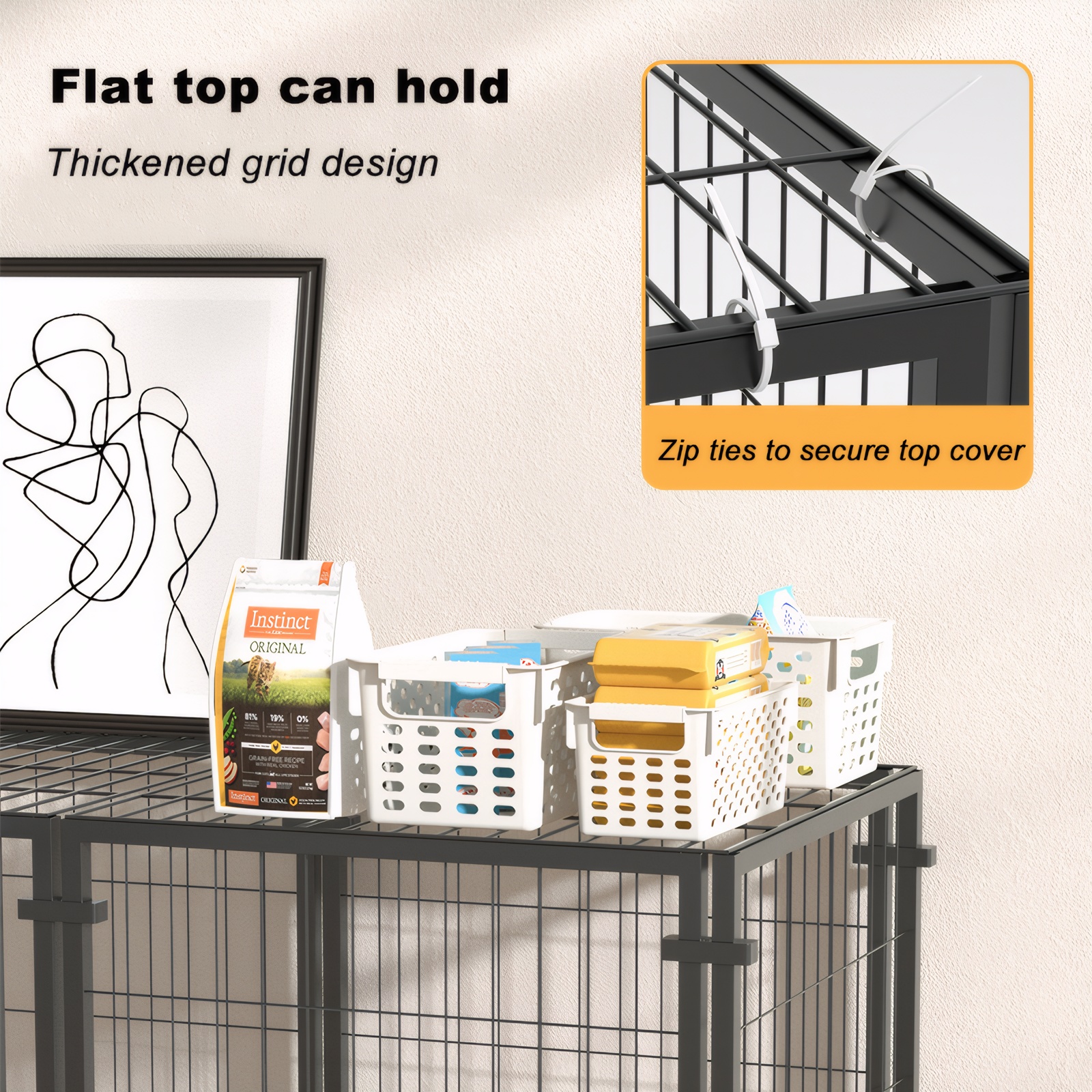 Jaula de 47.2" para perros pequeños, medianos y grandes, corral para cachorros para uso en patio, interior y exterior, jaula para mascotas (47.2"L x 23.6"An x 23.6"Al) — imagen 5