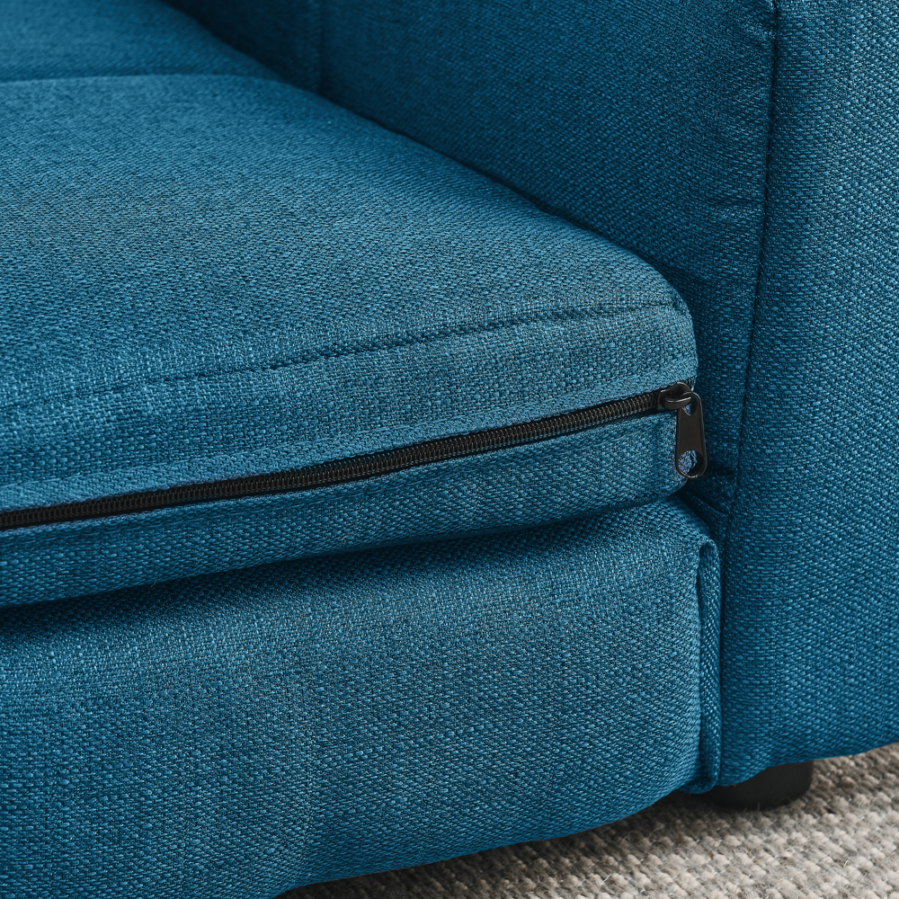 Sofá de Perro Elevado y Durable para Grandes Razas, Mueble de Descanso para Mascotas con Funda de Lino Moderna - Azul Oscuro — imagen 3