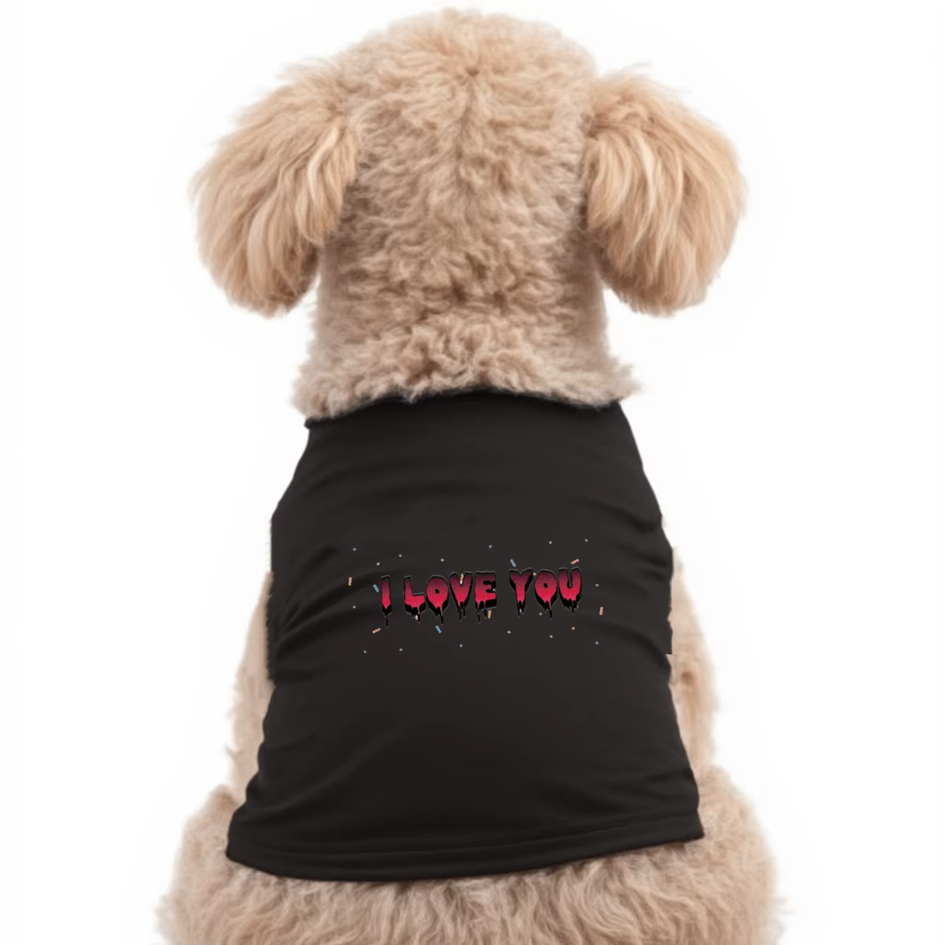 Creative letter I Love You print pet vest, soft and comfortable pet sleeveless T-shirt — image 1