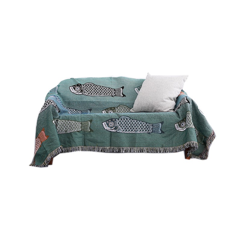 Modern minimalist koi patterned sofa blanket can be used as a soft carpet tablecloth decoration dust-proof — image 1