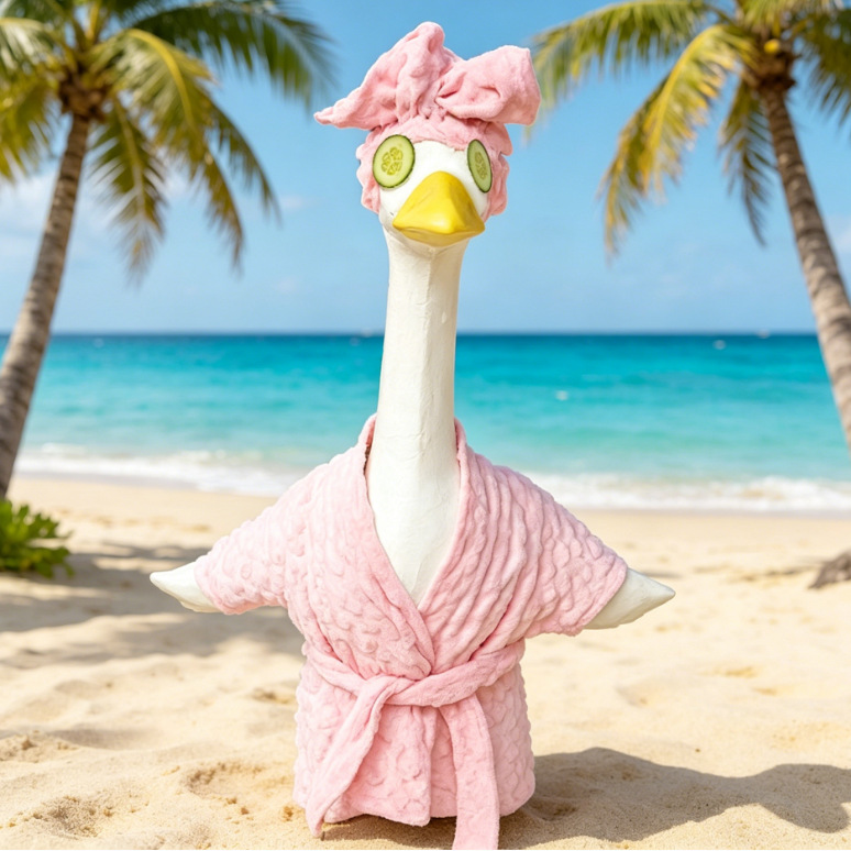 Porch Goose Costume Holiday Robe Outdoor Funny Goose Decoration Costume Prop Set — image 4