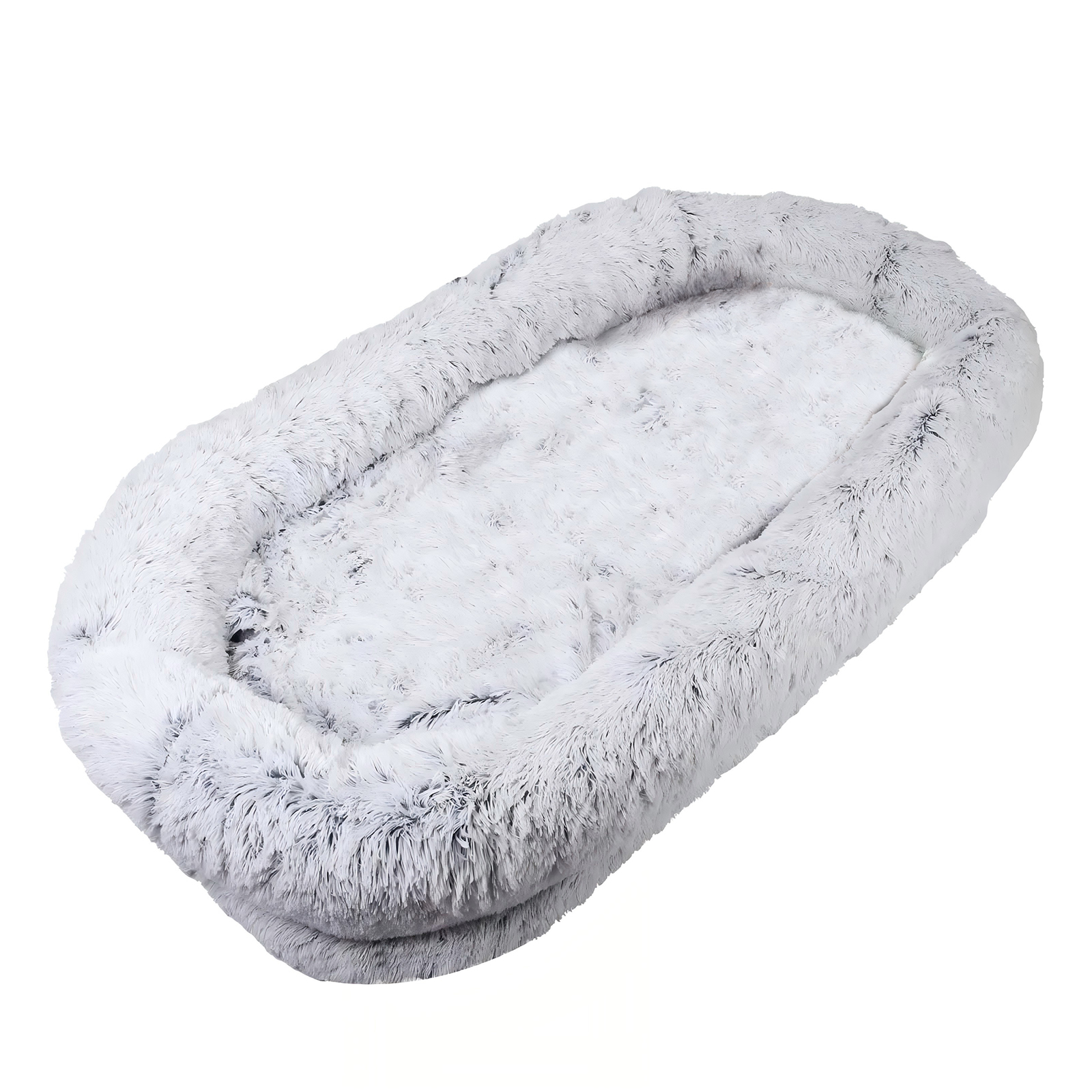 Cama para Humanos y Mascotas, Felpa Sintética Lavable para Descansar Juntos, Colchón Ortopédico de 71''x45''x14'', Perfecto para Tú y Tu Compañero (Gris) - Cobijas y Almohadas NO INCLUIDAS — imagen 8