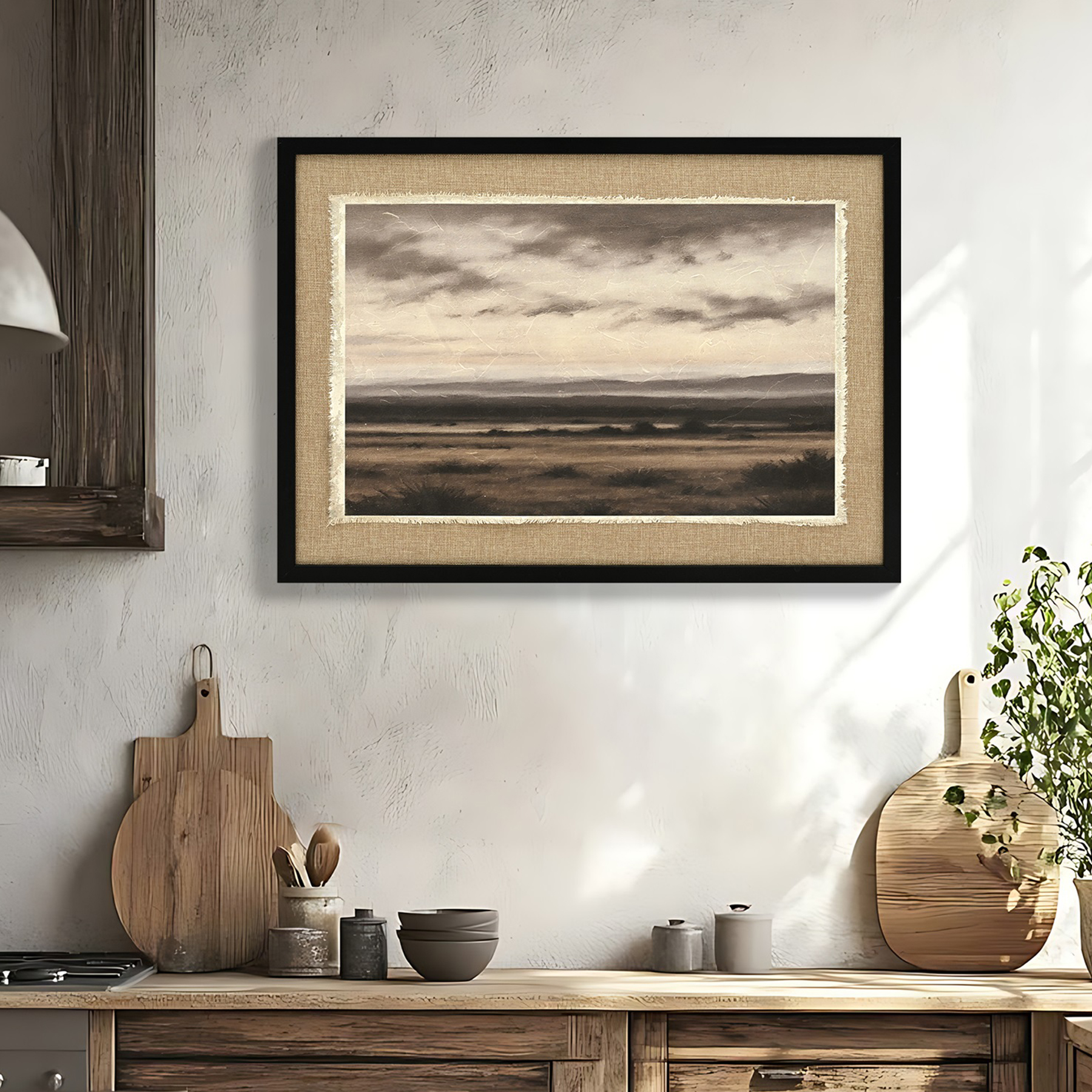 Arte de Paisaje Vintage en Marco Grande para Pared, Escenas Naturales de Selva y Campo con Estilo Retro, 20x28 Pulgadas, Impresión de Lienzo para Dormitorio o Salón — imagen 1