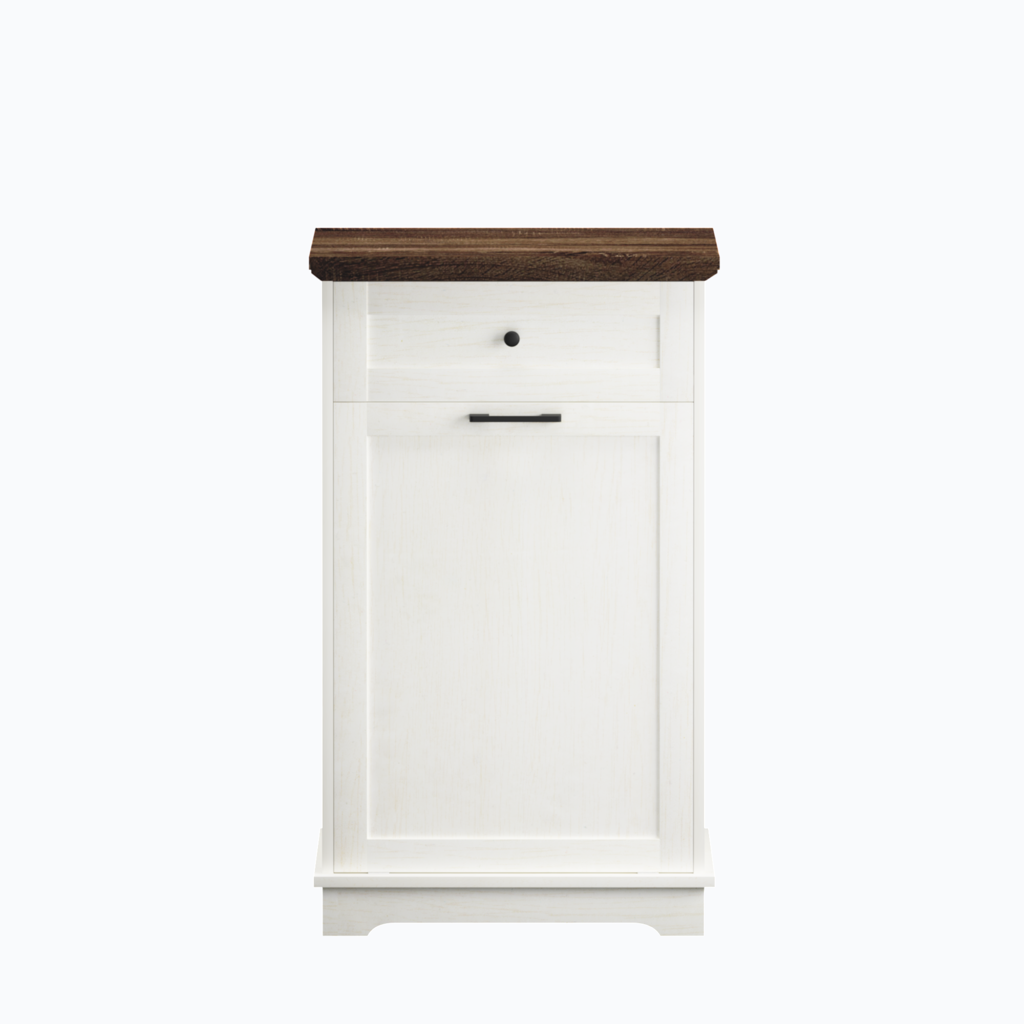 Mueble Basculante para Basurero de 10 Galones, Mueble Independiente para Bote de Basura, Mueble de Madera para Basura y Reciclaje con Cajón, a Prueba de Mascotas, para Cocina y Sala de Estar, Blanco Antiguo (No Incluye el Bote de Basura) — imagen 15