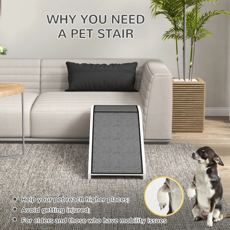 PawHut Pet Ramp For Dogs & Cats With Non-Slip Carpet, White — image 9