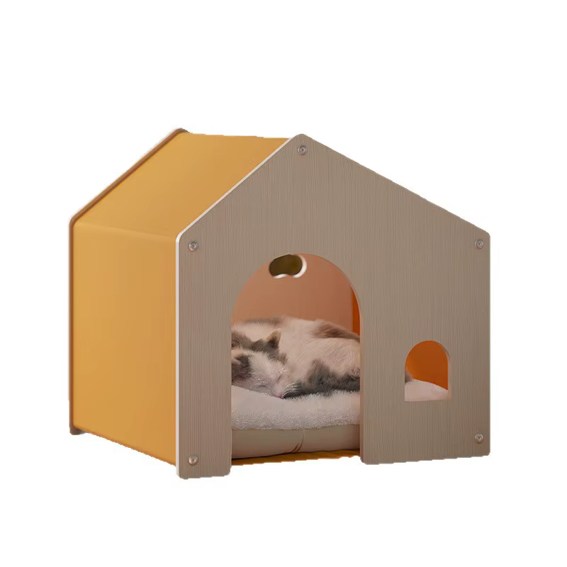 Casa para Perros de Madera Sólida Todo Clima - Refugio Impermeable para Canes — imagen 1