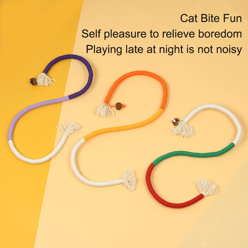 Cat Bite Rope Toy for Self pleasure Relieve Stress Grind Teeth Clean Teeth Cat Teasing Stick Supplies — image 2
