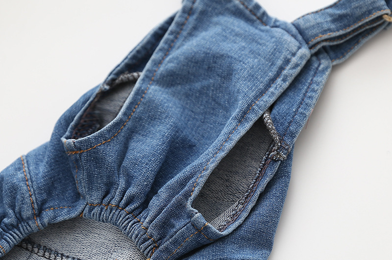 Jeans de Denim Cómodos y Elásticos para Mascotas - Overoles Complejos — imagen 5