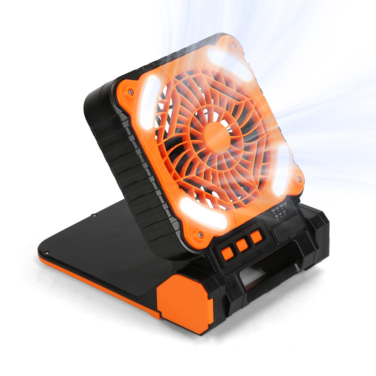 Solar Camping Fan With LED Lantern 5200mAh Rechargeable Battery Operated Portable Fan With Emergency Power Bank 4 Wind Speeds 3 Light Modes 3 Timers For Hiking Fishing Travel — image 15