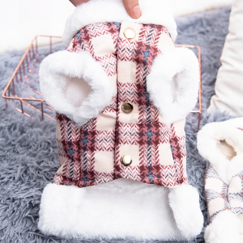 Dog Clothing Warm and Fluffy In Autumn and Winter Can Be Pulled Vest Teddy Bear Small Dog Cat Pet Clothing — image 5