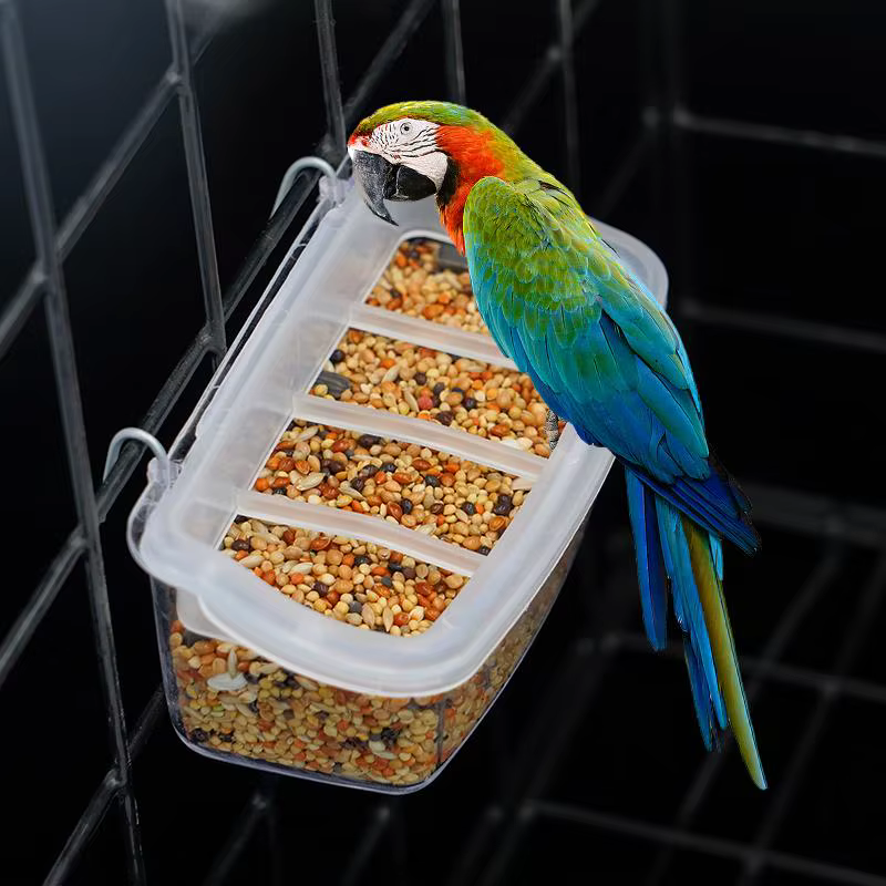 Comedor de Pájaros y Pollos Colgante para Codornices y Canarios Contenedor de Alimento y Agua Plástico para Aves Pequeñas — imagen 5
