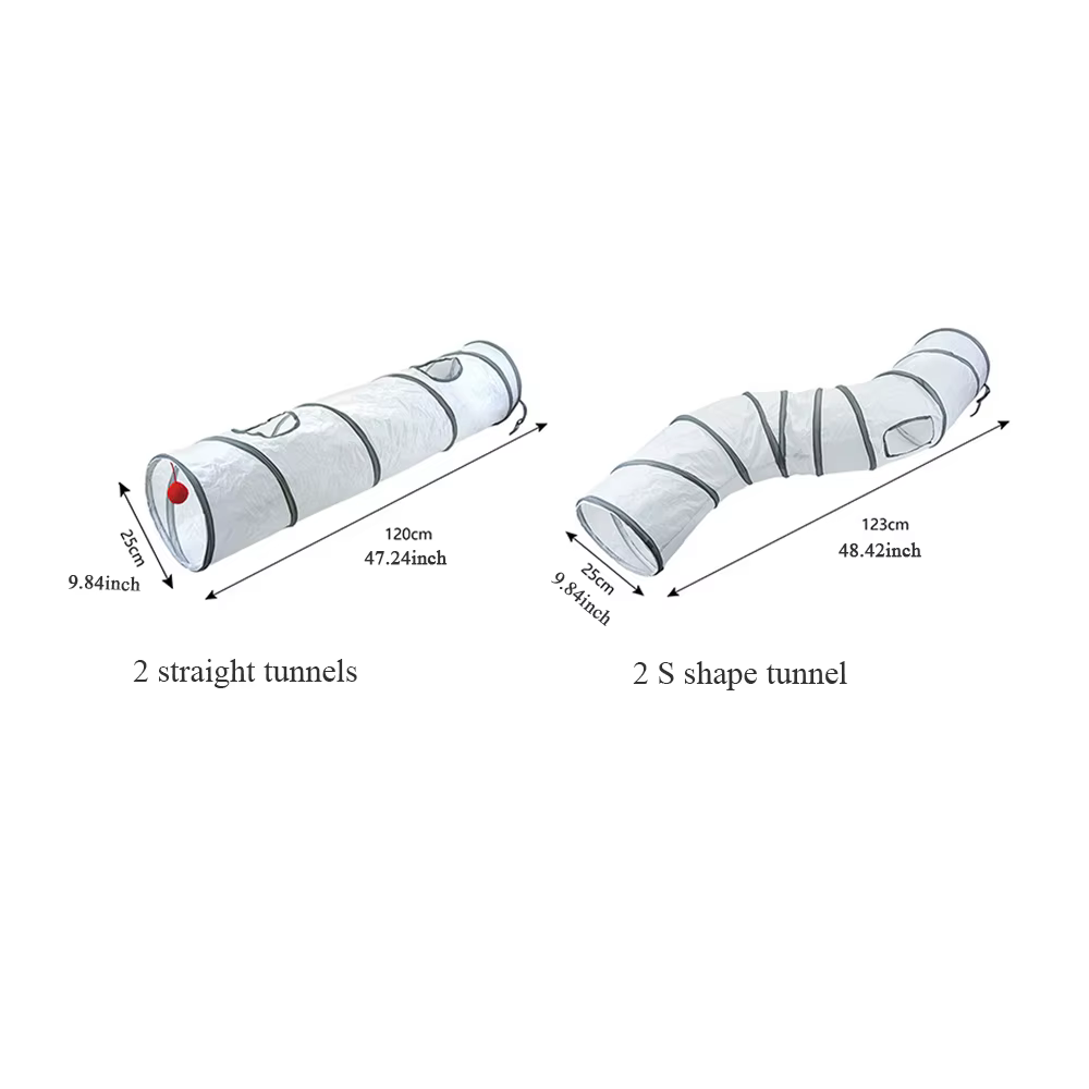 White Cat Tunnel Pet Supplies Funny Kitten Toys Foldable Toys For Cat Pet Training Interactive Fun Toy Play Tunnel Tube — image 3