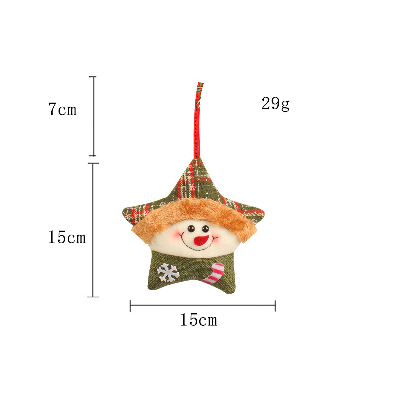 Santa Claus Elk Christmas Tree Decoration Creative Plush Christmas Five Star Doll Pendant — image 6