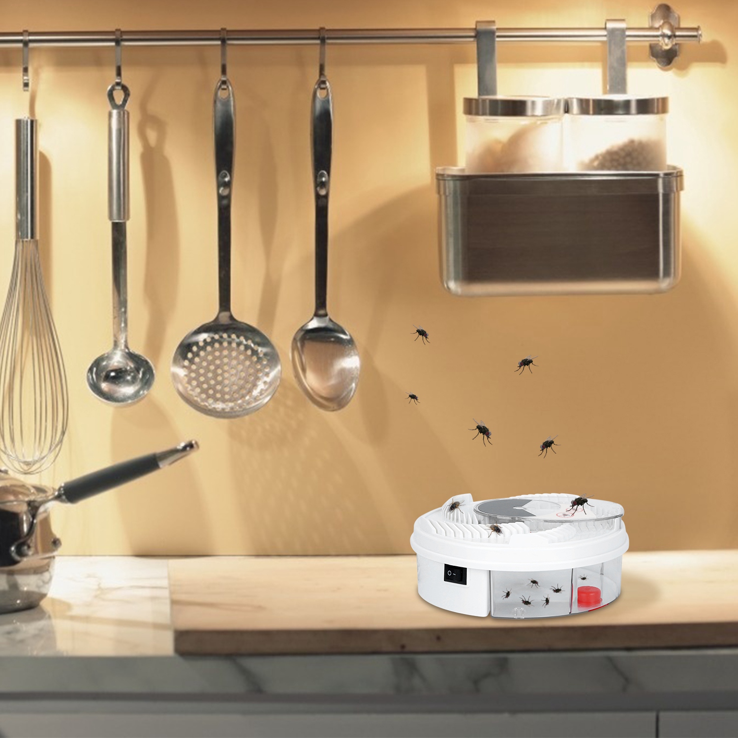 Presa Eléctrica Automática de Moscas con Brazo Rotativo, Repelente de Insectos para Hogar y Restaurante — imagen 7