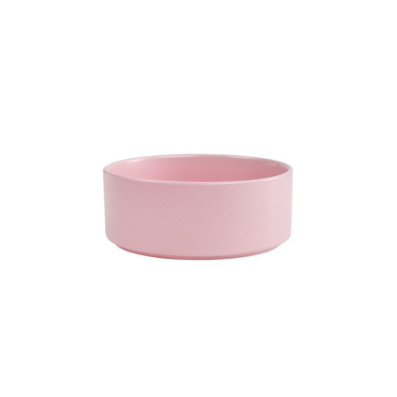 Platos para Mascotas - Estantería de Madera Plato de Ensalada Plato de Fideos Almacenamiento de Llaves Plato de Cerámica para Perros Comida doble — imagen 12