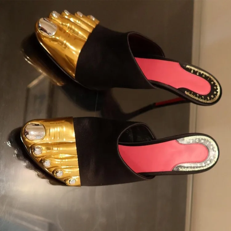 Sandalias Mujer de Media Punta con Material Mezclado, Altas y Versátiles para Uso Exterior — imagen 3
