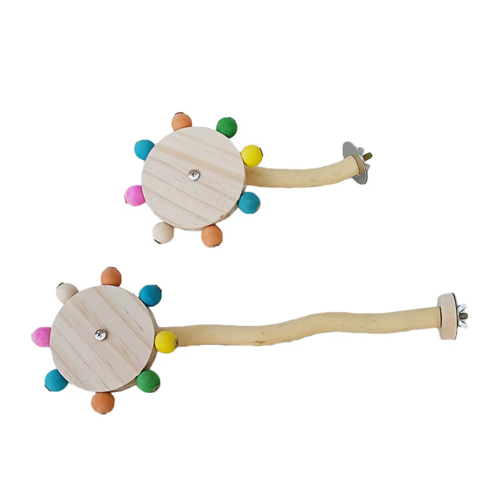 Juguete de Percha Divertido con Bolas Rotatoras en Madera Juego Interactivo para Pájaros Colorido Paraforaje para Loros Juguetes Giratorios para Amorcerdos — imagen 6