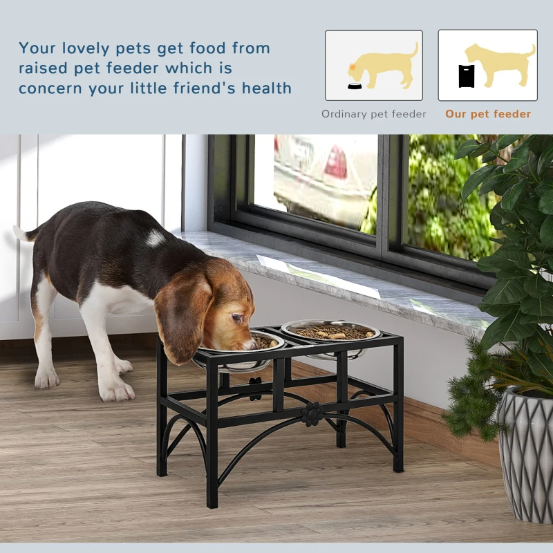 Double Stainless Steel Heavy Duty Dog Food Bowl Elevated Pet Feeding Station — imagen 6