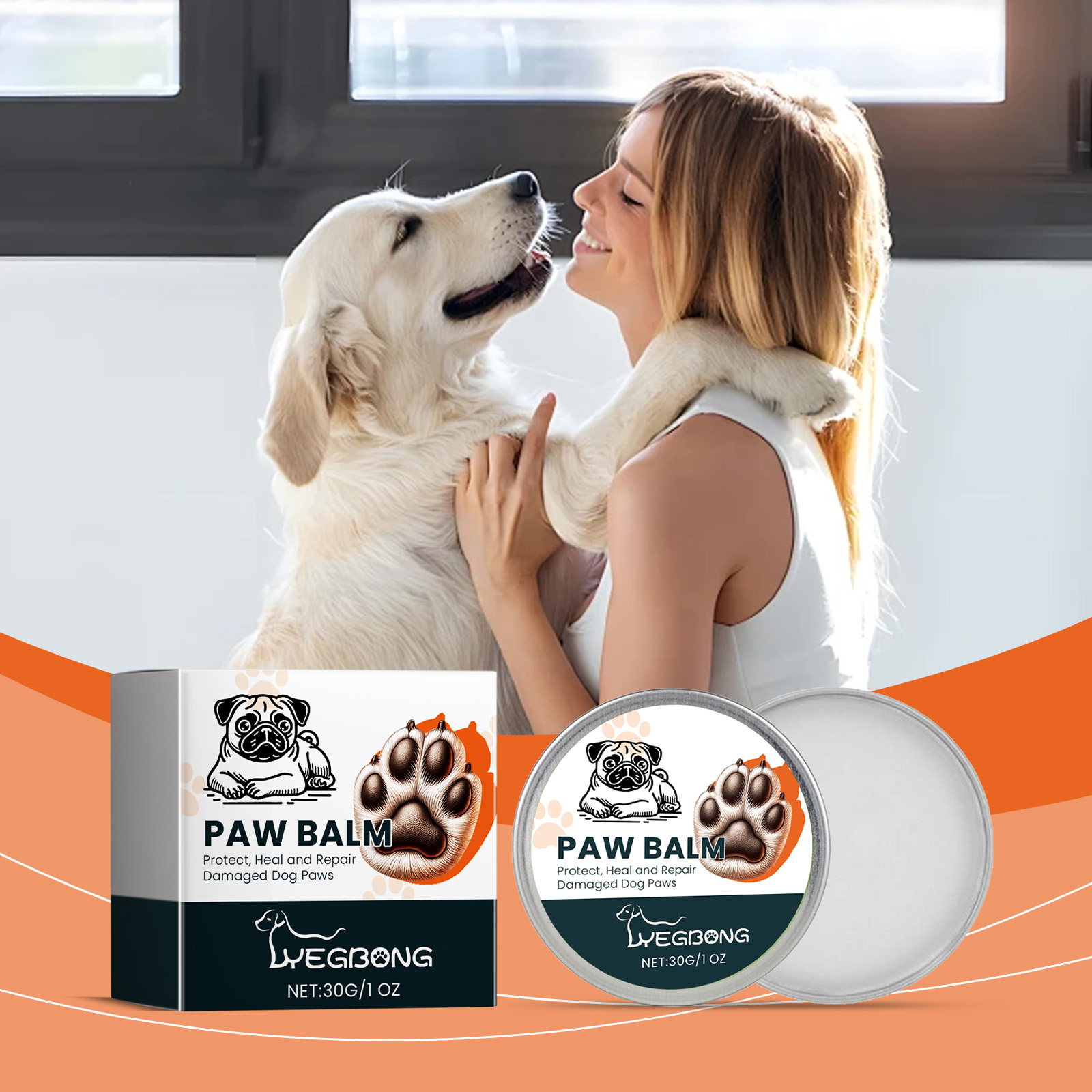 Yegbong Crema para Patas de Perro, Crema Hidratante para Patas de Mascota, Crema Hidratante para Pies de Perro, Crema de Cuidado de Nariz — imagen 3