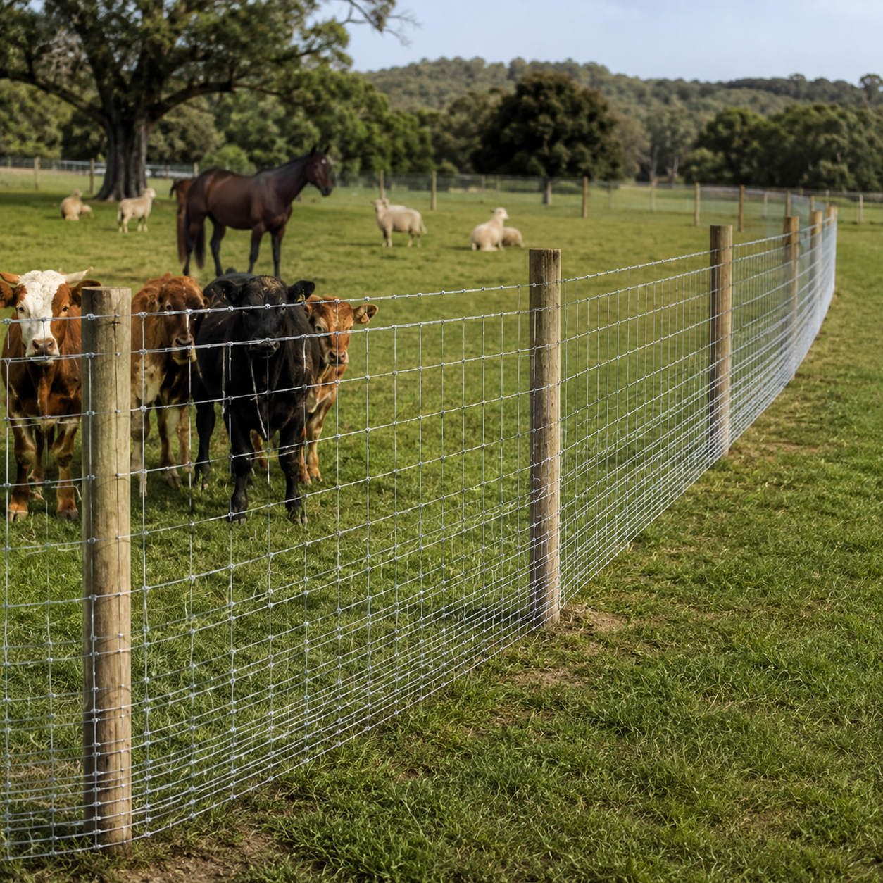 Cattle Fence 4 feet x 328 feet - Heavy-duty galvanized wire fence and wire mesh fence, suitable for pigs, goats, sheep, and deer; ideal goat fence, deer fence, livestock pen protection — image 6