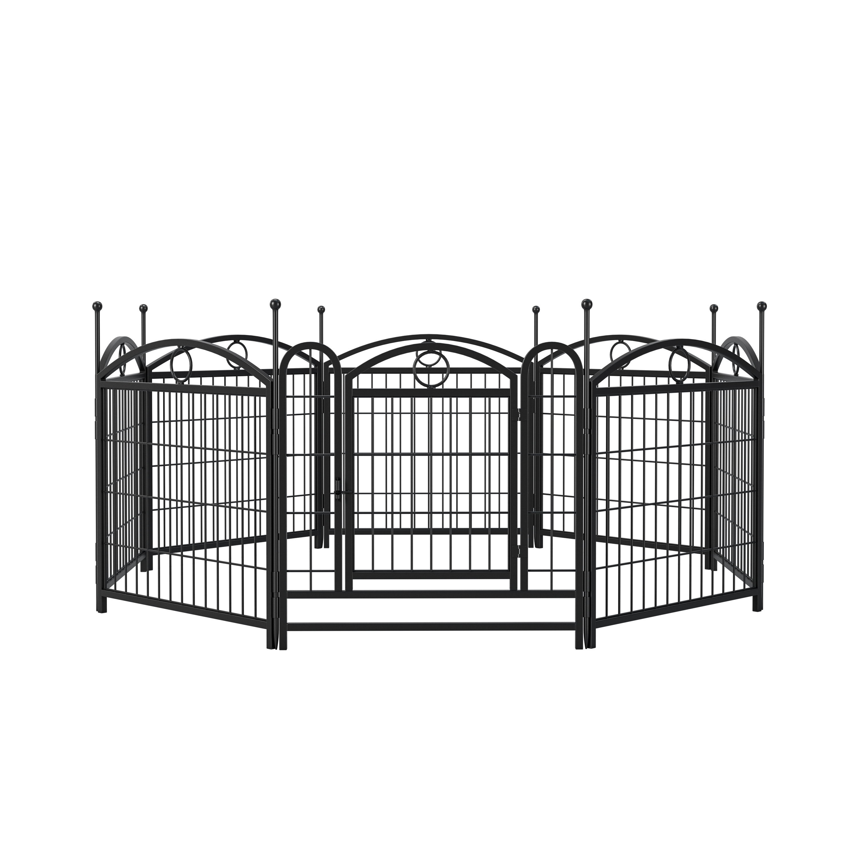 Dog Playpen Indoor 24 inch 8 Panels Metal Dog Pen Pet Dog Fence Outdoor Exercise Pen with Doors, Heavy Duty Dog Fence Puppy Pen for Large Medium Small Dogs Indoor Outdoor Foldable Pet Exercise Pen — image 21