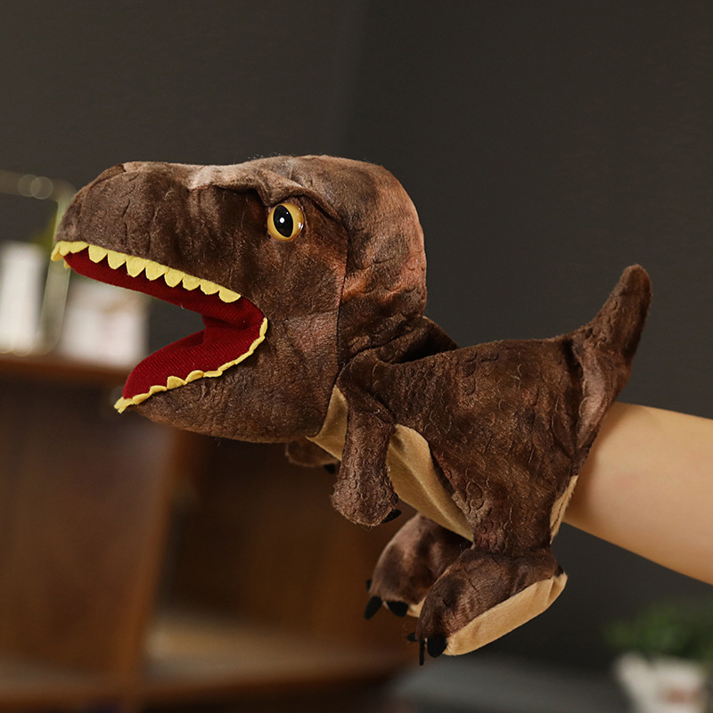 New Plush Simulation Dinosaur Hand Puppet Plush Tyrannosaurus Rex Children's Early Education Toy Ventriloquism Finger Doll — image 4