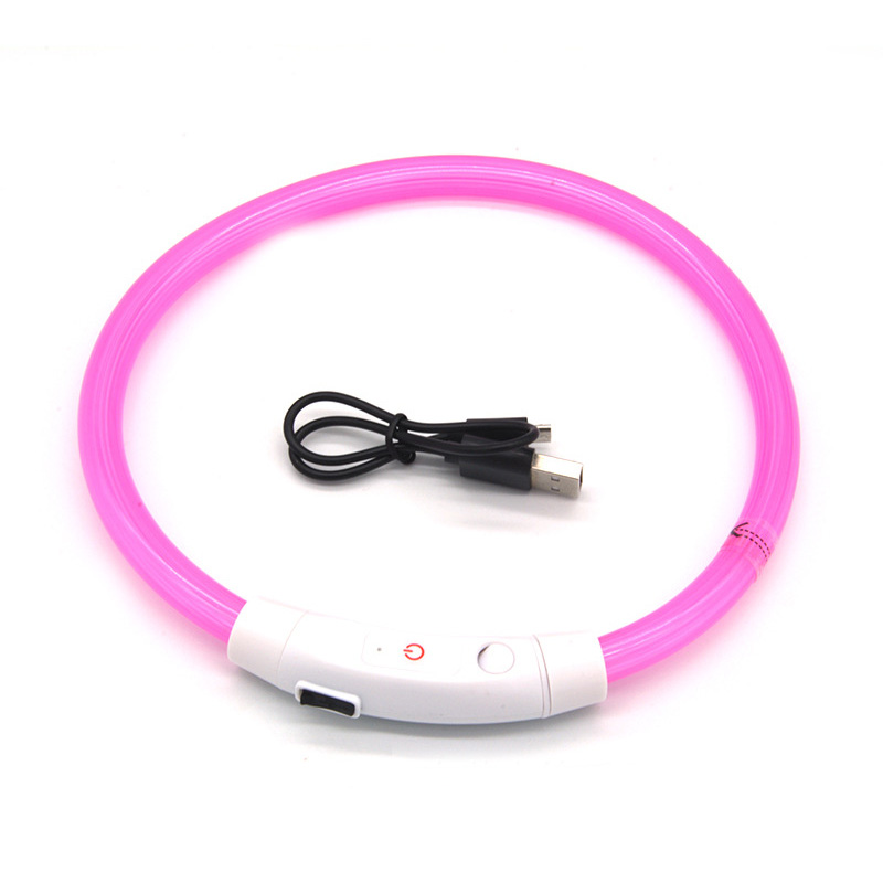 LED Fiber Optic Dog Collar - Multi-Color PVC, USB Rechargeable, Night Safety (S/M/L Sizes) — image 4