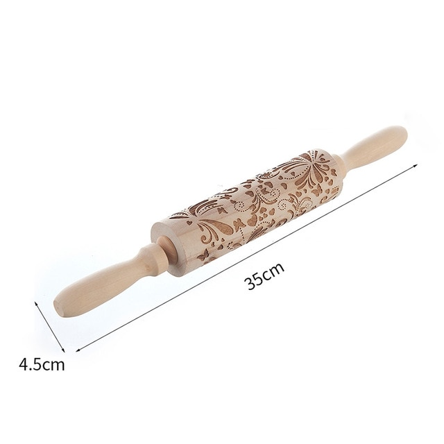 Merry Christmas Elk Wooden Print Rolling Pin Christmas Home Decorations Navidad Decor Noel Dessert Tools New Year 2020 DIY Craft — image 12