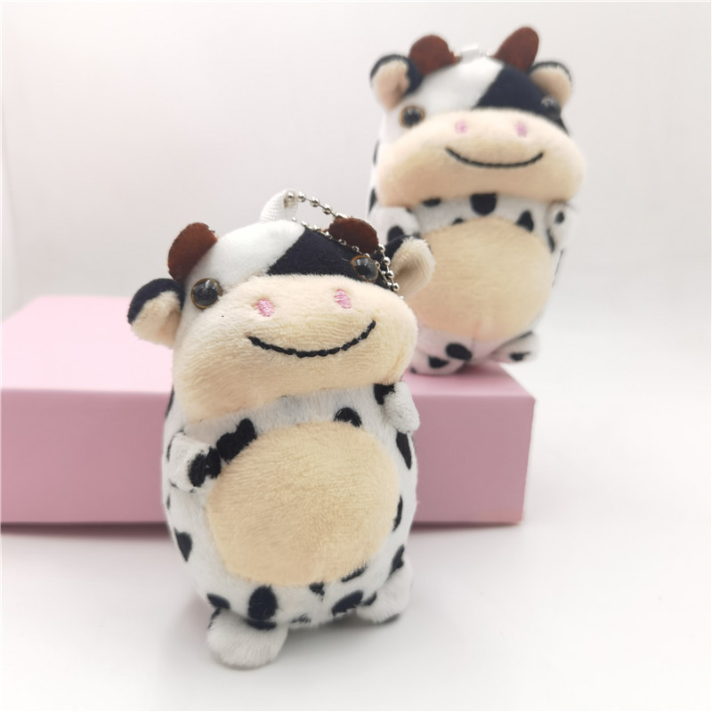 Cute Little Cow Plush Pendant Bag Key Accessories Toy Black And White Spotted Cow Souvenir Pendant — image 3