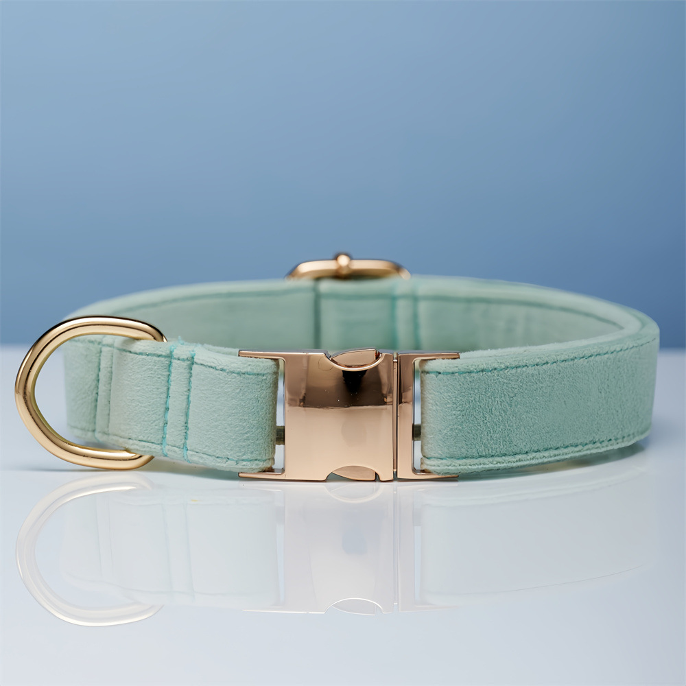 Conjunto de Cuerda y Collar de Tela de Algodón con Broche Metálico y Lazo Personalizable para Perros en Varios Colores — imagen 6