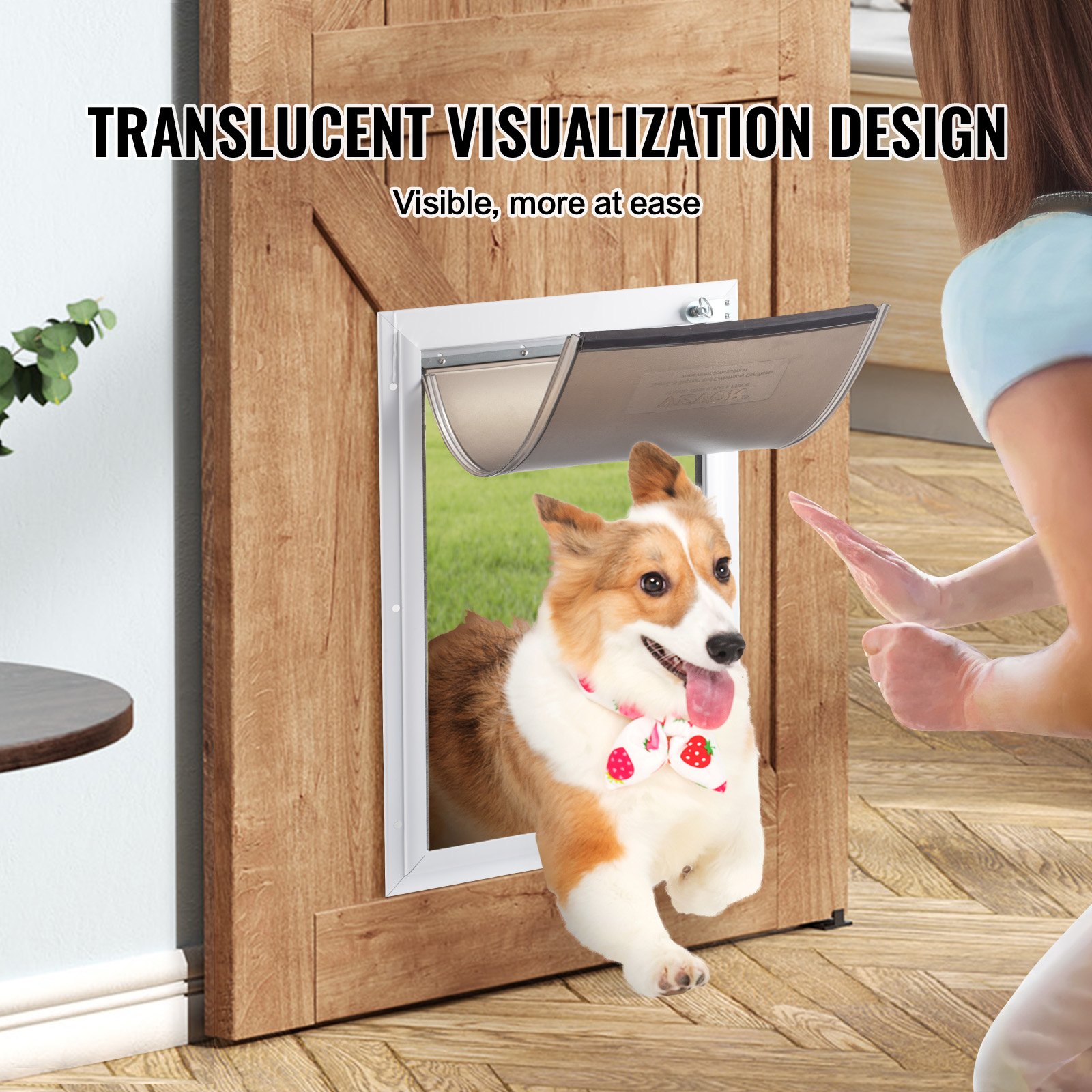 Reemplazo de Panel de Puerta para Mascotas, Compatible con Flap Pet Doors, Medidas 5.25" x 8.13", Más Duradero, Impermeable, PVC Espeso para Puertas Caninas con Cinta Magnética Larga (Pequeño) — imagen 5
