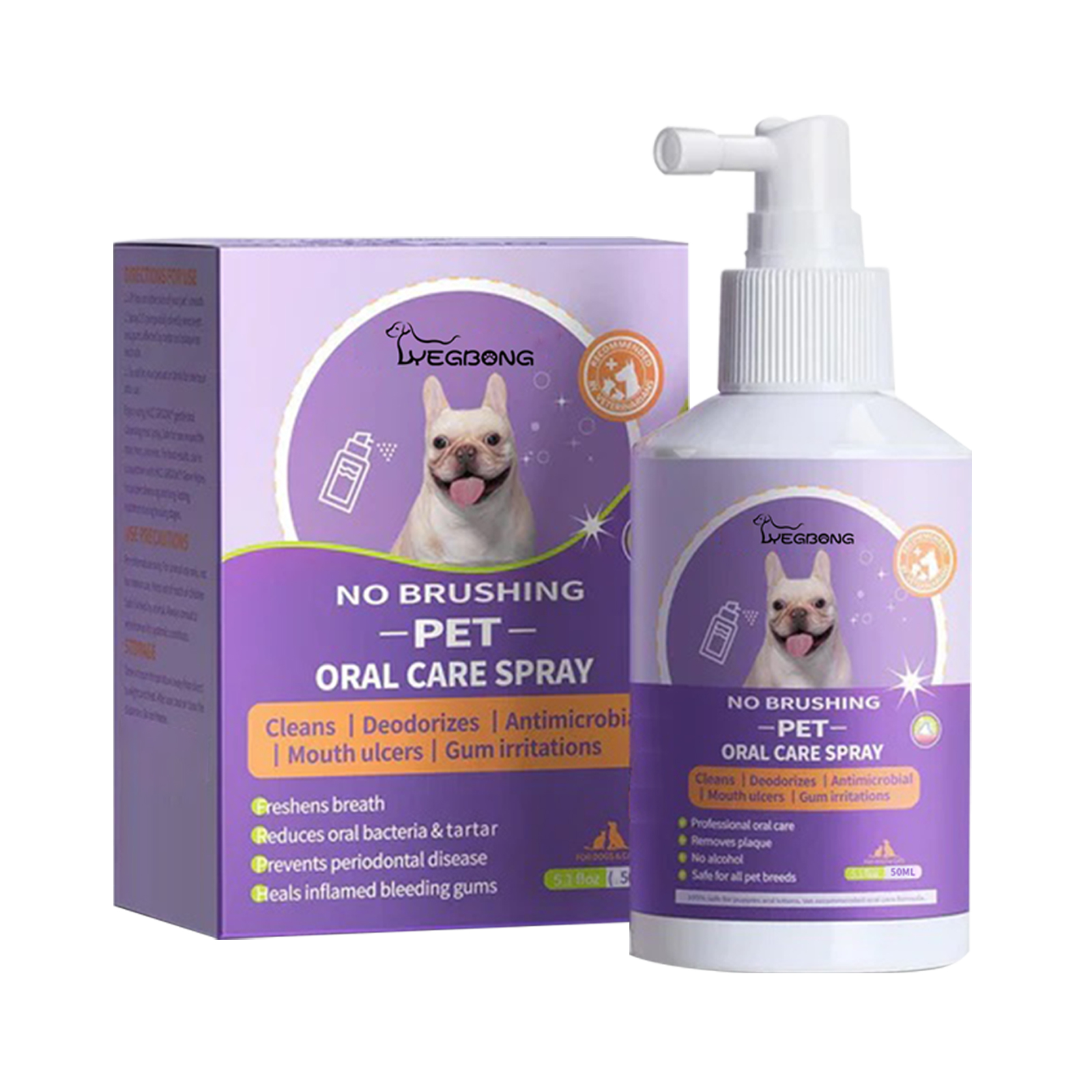 Yegbong Dog And Cat Tooth Cleaning Spray, Pet Mouth Cleaning Breath Fresh Deodorizing Cleaning Spray — image 4