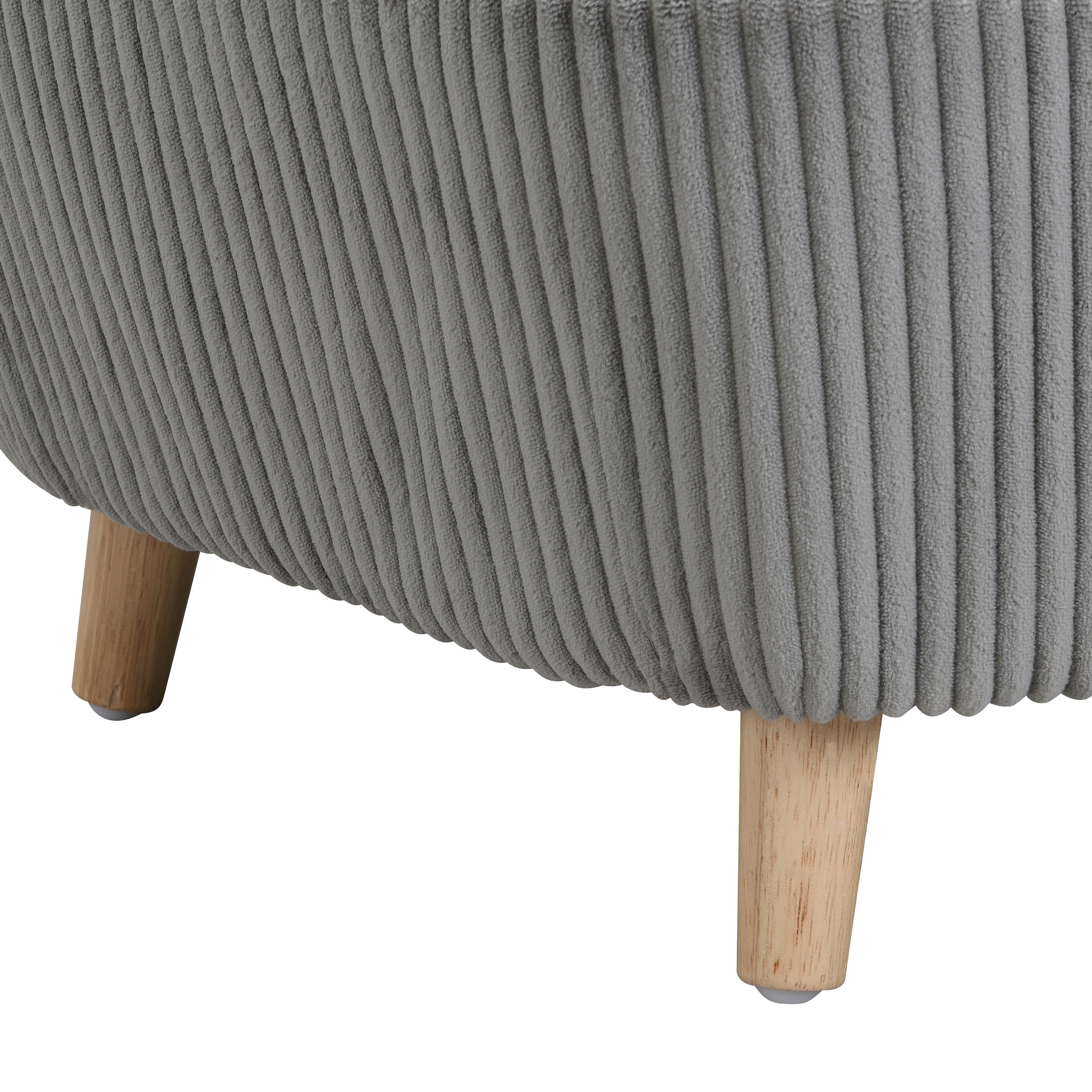 Elevated Dog Bed Frame for Small Dog, Corduroy Pet Couch Bed with Rubber Wood Legs and Supportive Foam, Grey, Easy Assembly — image 14