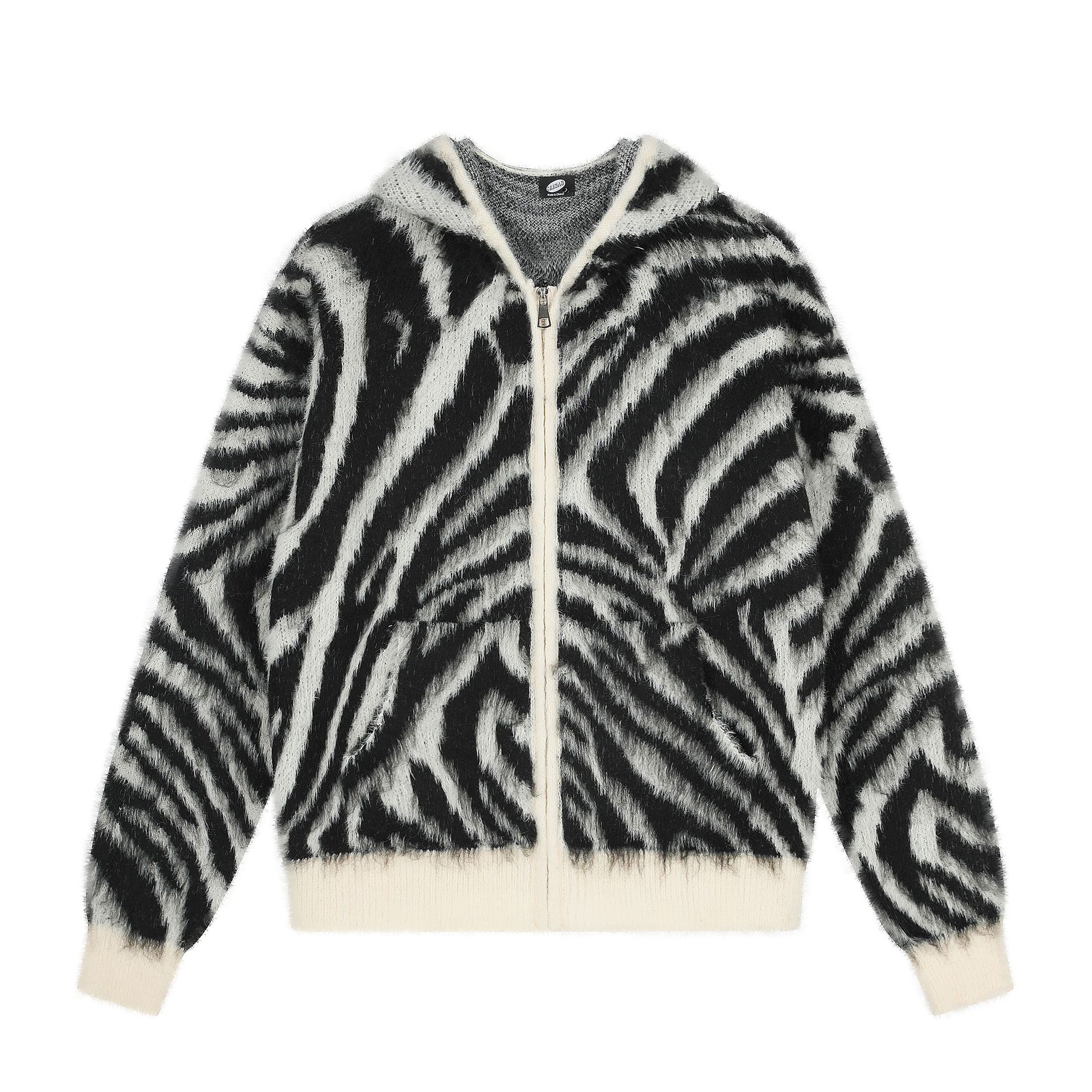 Zipper Zebra Pattern Sweater — image 2
