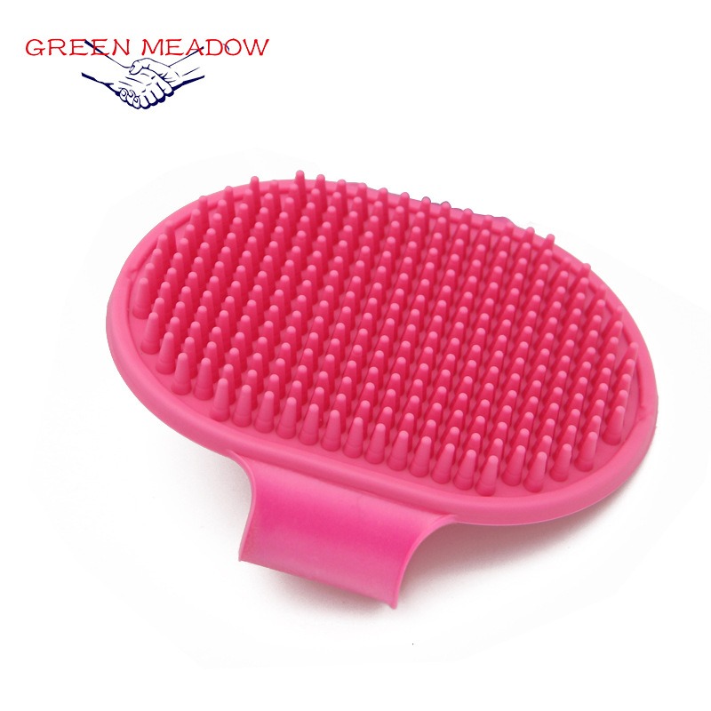 Pincel de baño para mascotas con masaje en silicona, peine de champú ajustable con anillo de goma — imagen 5