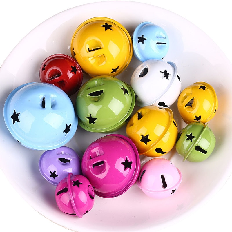 20pcs big Colorful Iron Metal Jingle Bells Christmas Decor Pet Pendant Hanging Christmas Tree Ornaments Key DIY Craft Accessorie — image 2