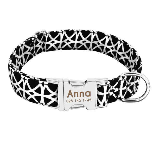 Dog Collar Personalized Nylon Pet Dog Tag Collar Custom Puppy Cat Nameplate ID Collars Adjustable For Medium Large Dogs Engraved — image 10
