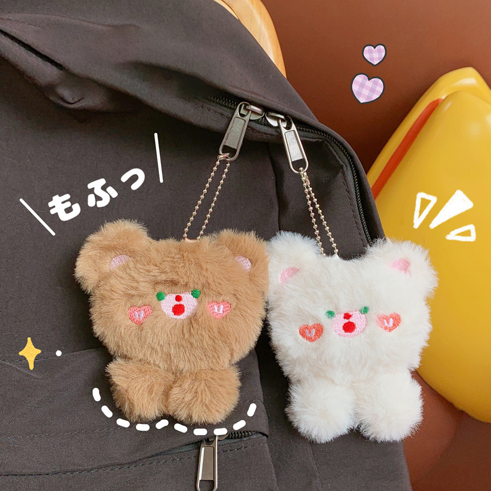 Ins Cute Soft Bear Pin Jewelry Plush Three-Dimensional Sweet Student School Uniform Brooch Bag Pendant — imagen 1