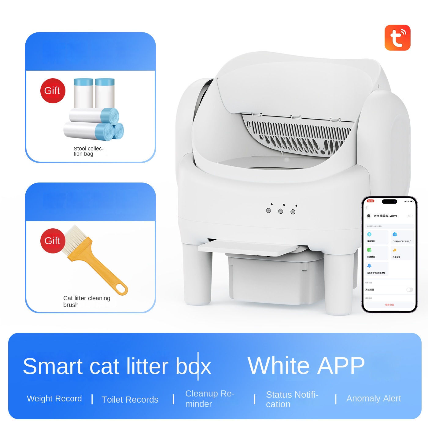 Caja de Arena Automática Inteligente para Gatos con Diseño Abierto, Auto Limpieza Eléctrica, Recogida Automática, Baño Inteligente de Tamaño Completo — imagen 6