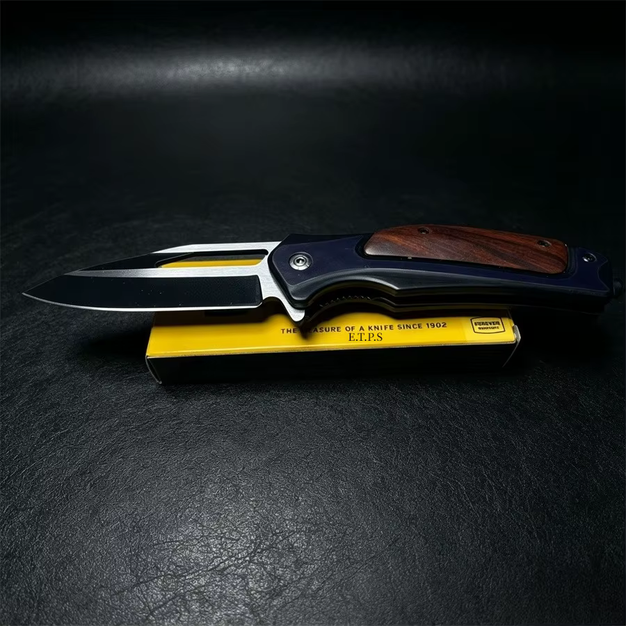 BKDA130 Pocket 58HRC Folding Knife 5Cr15Mov Blade Wooden Handle Outdoor Hunting Knives Survival Camping EDC Tool — image 3