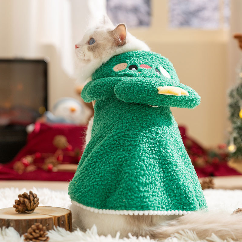 Cat Christmas Warm Thick Elk Cloak Small Dog Halloween Funny Pet Clothes — image 3
